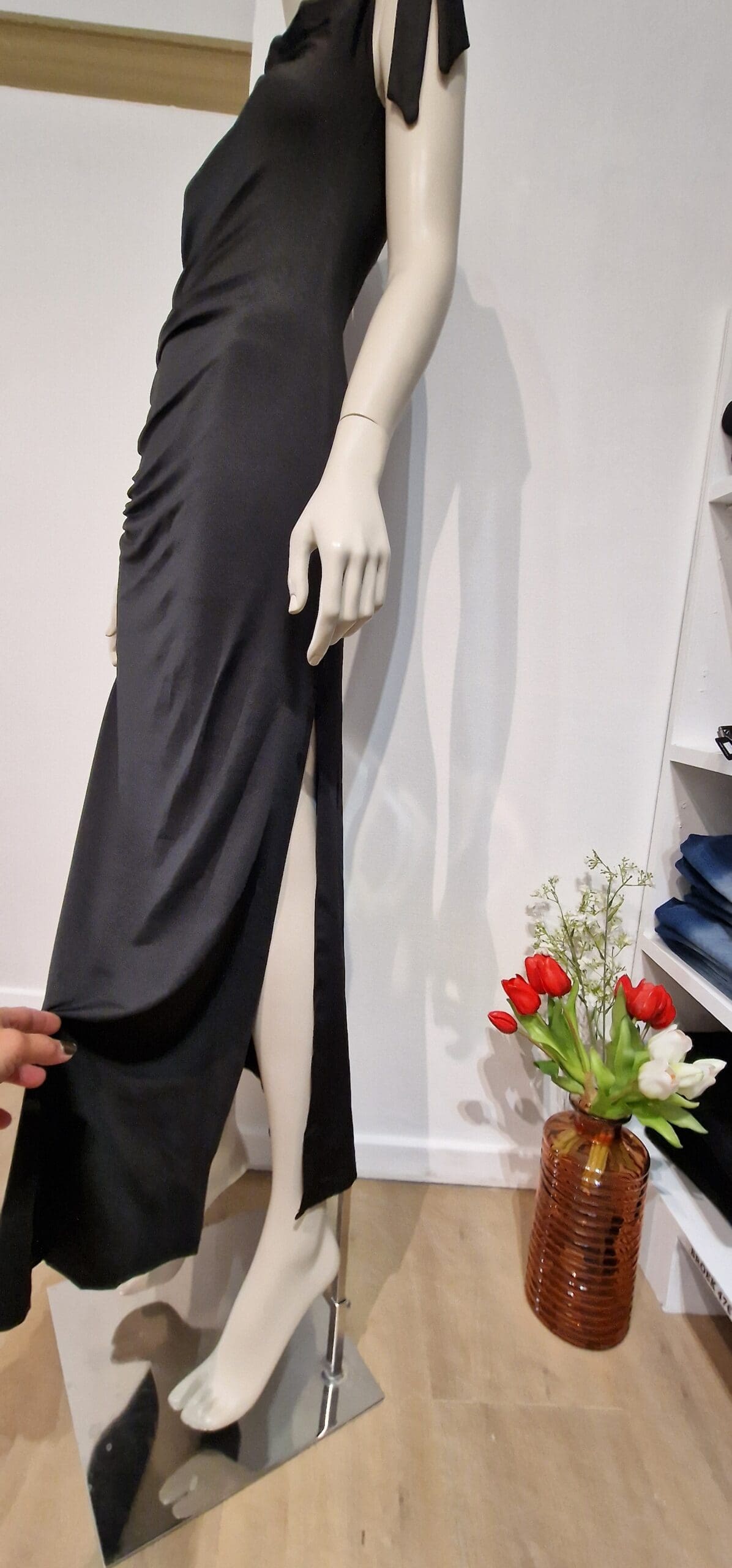 Lange zwarte jurk - Afbeelding 3