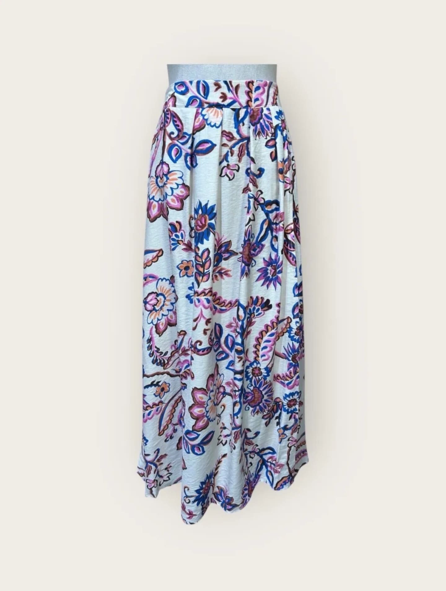 58-Dames rok - blauwe printjes