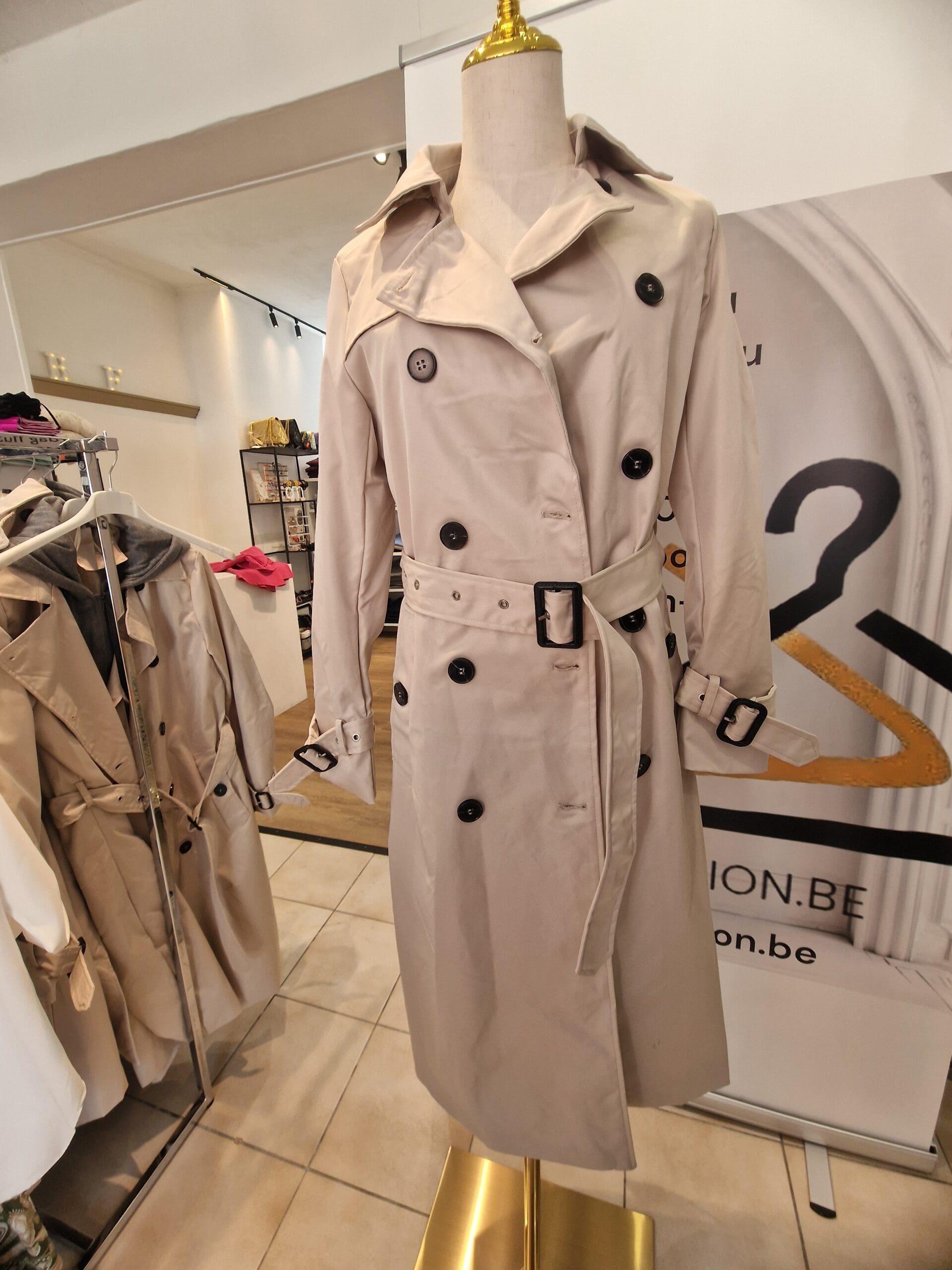 Dames lange jas -afneembare kap - Afbeelding 2