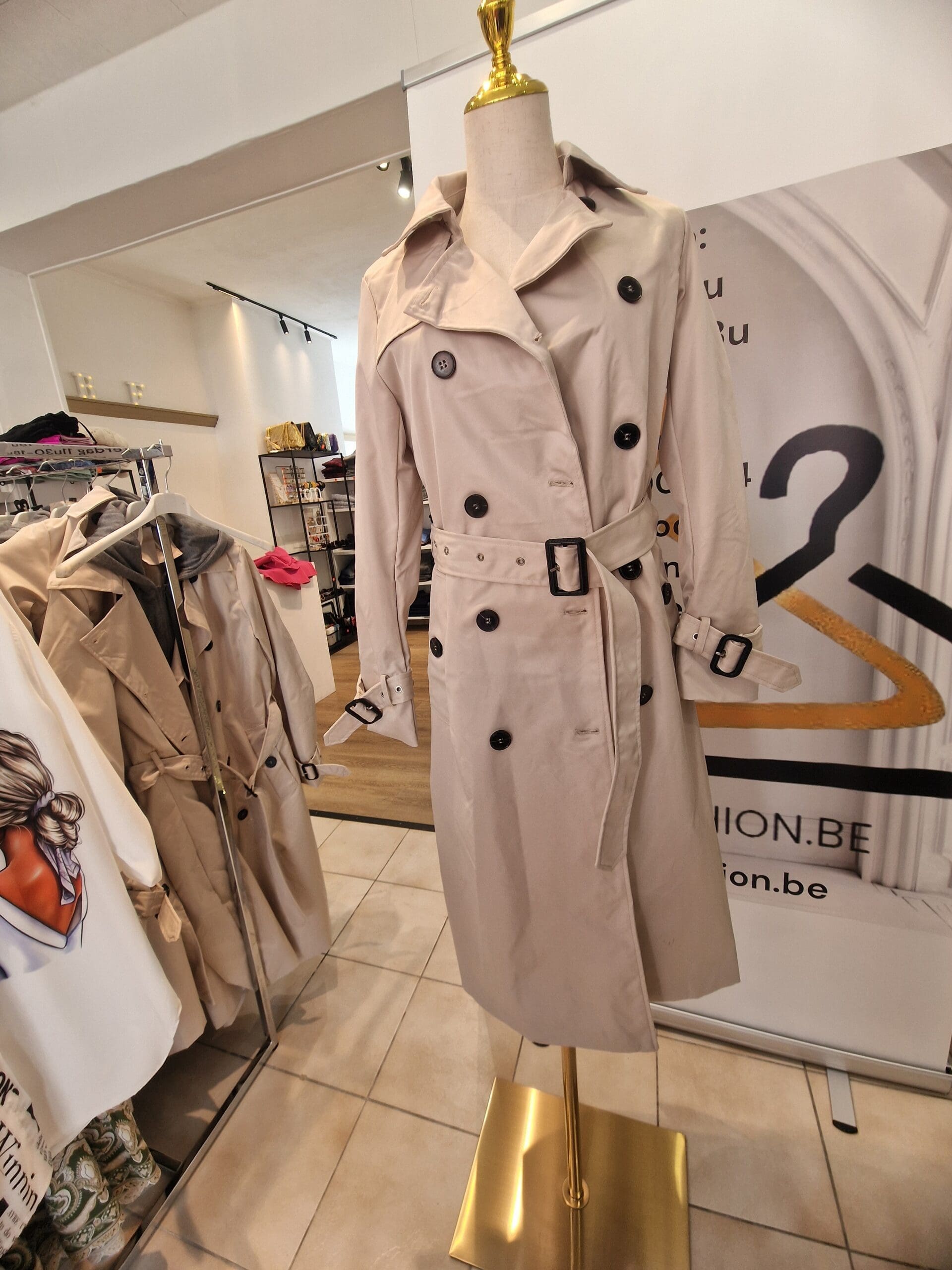 Dames lange jas -afneembare kap - Afbeelding 3