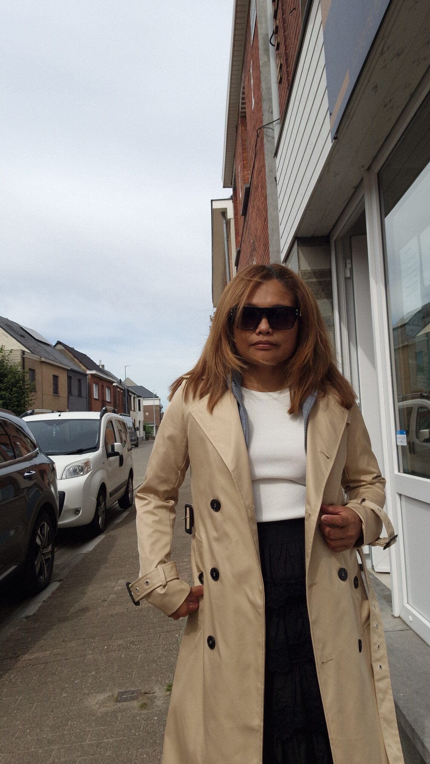 Dames lange jas -afneembare kap - Afbeelding 5