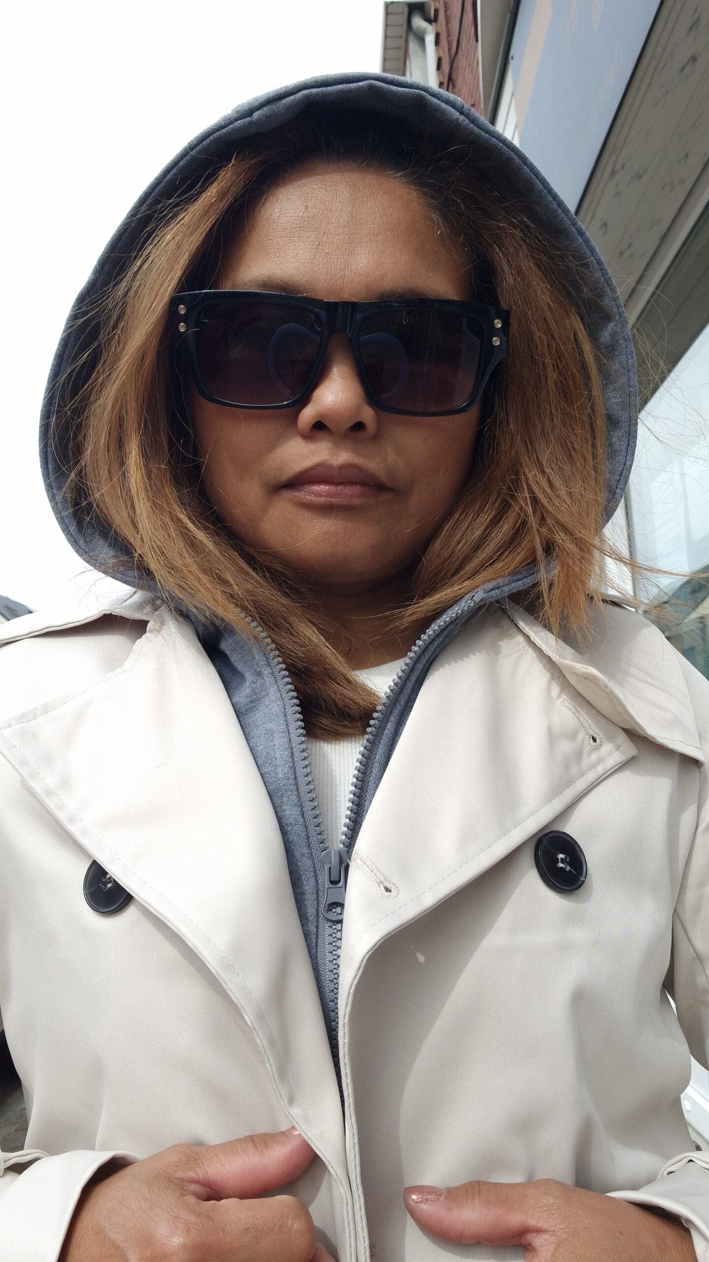 Dames lange jas -afneembare kap - Afbeelding 6