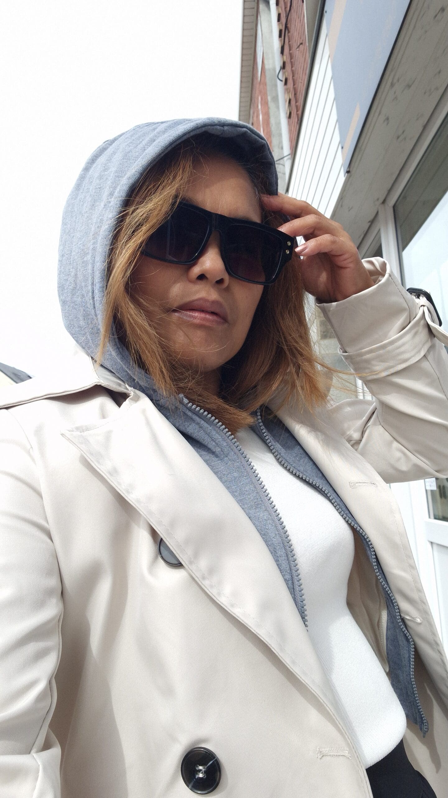 Dames lange jas -afneembare kap - Afbeelding 4